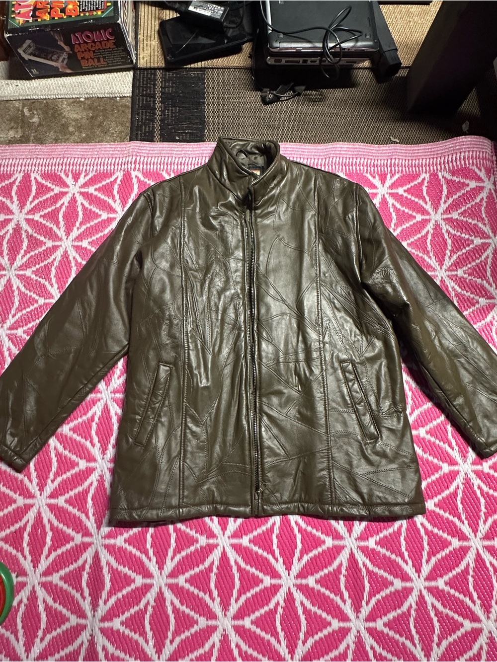 Tudor Court by Haband Women's Olive Green Genuine Leather Full Zip Jacket